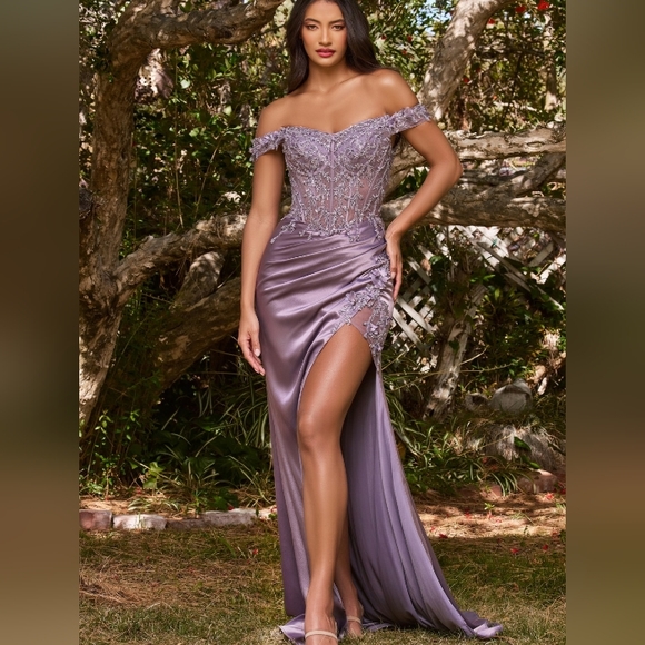 COPY - Prom dress, formal off the shoulder corset floor length fitted,hunter,bl… - Picture 8 of 11